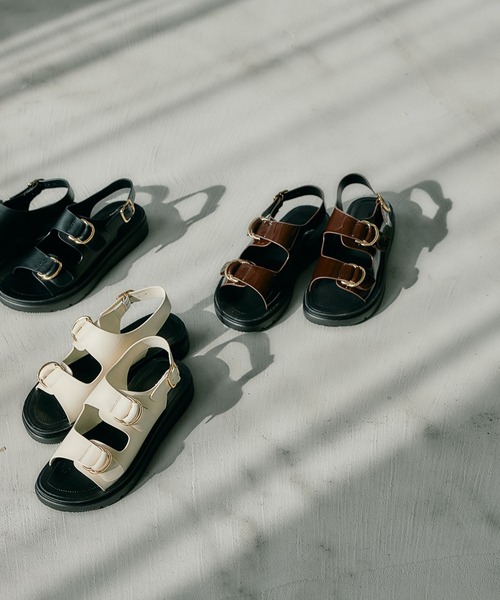 LEPSIM（レプシィム）の「2ベルトバックルサンダル　290446（サンダル・レディース・ブラック/ブラウン/アイボリー/ガンメタ・LARGE/MEDIUM）」の13枚目の写真