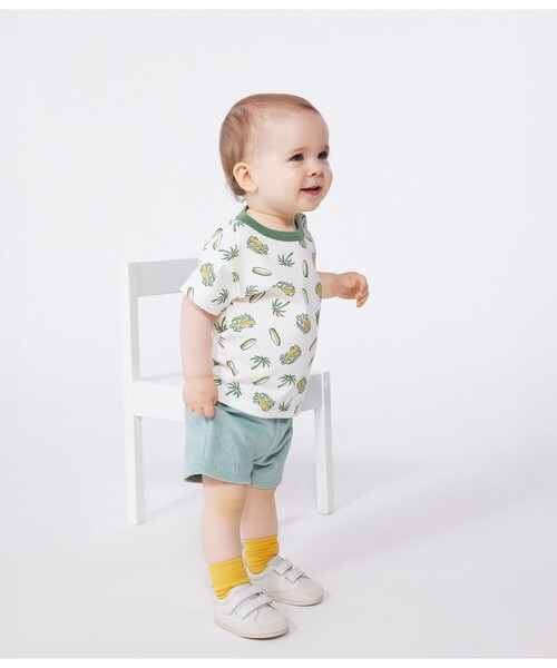 PETIT BATEAU（プチバトー）の「半袖Ｔシャツ（Tシャツ/カットソー・キッズ・ホワイト×ブルー/ホワイト×イエロー・12MONTH/18MONTH/24MONTH/36MONTH）」の2枚目の写真