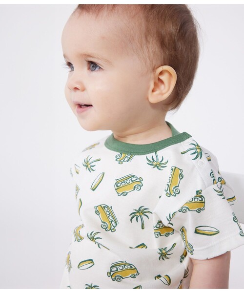 PETIT BATEAU（プチバトー）の「半袖Ｔシャツ（Tシャツ/カットソー・キッズ・ホワイト×ブルー/ホワイト×イエロー・12MONTH/18MONTH/24MONTH/36MONTH）」の6枚目の写真