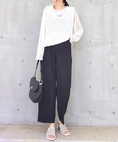 Q（キュー）の「スラブシアープルオーバー（Tシャツ/カットソー・レディース・アイボリー/チャコールグレー・MEDIUM）」の9枚目の写真