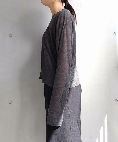 Q（キュー）の「スラブシアープルオーバー（Tシャツ/カットソー・レディース・アイボリー/チャコールグレー・MEDIUM）」の20枚目の写真