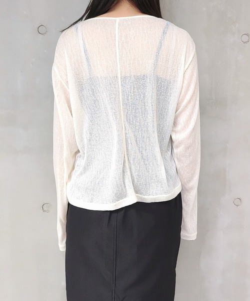 Q（キュー）の「スラブシアープルオーバー（Tシャツ/カットソー・レディース・アイボリー/チャコールグレー・MEDIUM）」の15枚目の写真