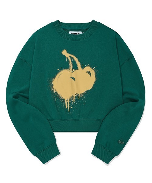 KIRSH(キルシー)の「KIRSH MELTING CHERRY PRINTED CROP SWEATSHIRT キルシー メルティング チェリー プリント クロップ丈 スウェット(スウェット・レディース・ネイビー/グレー/ダークグリーン・ONE SIZE)」の9枚目の写真