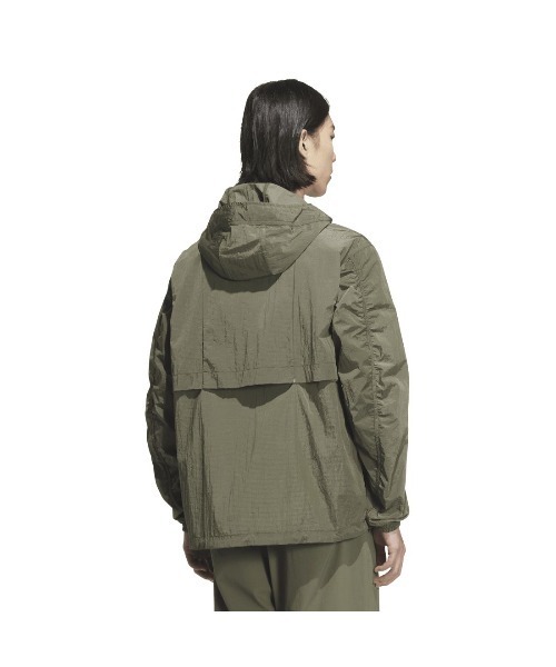 adidas(アディダス)の「アディダス adidas シティエスケープ ルーズフィット シャイニークリンクル リップストップ フード付きジャケット(ナイロンジャケット・メンズ・キャメル/オリーブ・LL/3L/S/M/L)」の4枚目の写真
