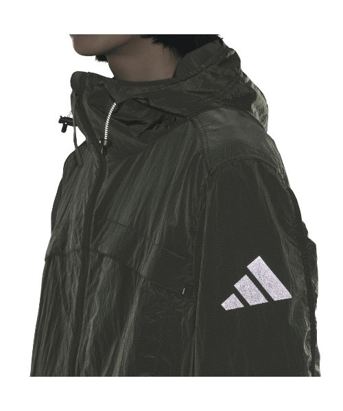 adidas(アディダス)の「アディダス adidas シティエスケープ ルーズフィット シャイニークリンクル リップストップ フード付きジャケット(ナイロンジャケット・メンズ・キャメル/オリーブ・LL/3L/S/M/L)」の7枚目の写真
