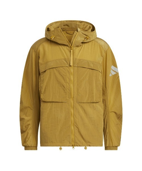 adidas(アディダス)の「アディダス adidas シティエスケープ ルーズフィット シャイニークリンクル リップストップ フード付きジャケット(ナイロンジャケット・メンズ・キャメル/オリーブ・LL/3L/S/M/L)」の9枚目の写真