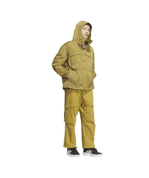 adidas(アディダス)の「アディダス adidas シティエスケープ ルーズフィット シャイニークリンクル リップストップ フード付きジャケット(ナイロンジャケット・メンズ・キャメル/オリーブ・LL/3L/S/M/L)」の11枚目の写真