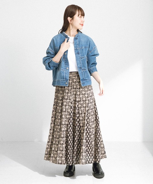 URBAN RESEARCH Sonny Label（アーバンリサーチサニーレーベル）の「コットンプリントマチ切替えフレアスカート（スカート・レディース・ブラック/ピンク・FREE）」の7枚目の写真