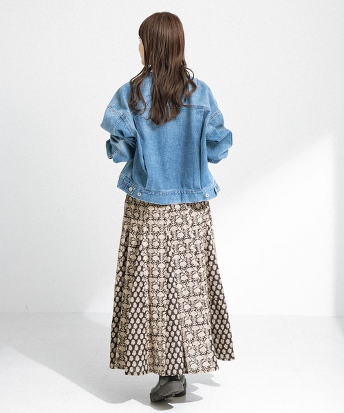 URBAN RESEARCH Sonny Label（アーバンリサーチサニーレーベル）の「コットンプリントマチ切替えフレアスカート（スカート・レディース・ブラック/ピンク・FREE）」の5枚目の写真