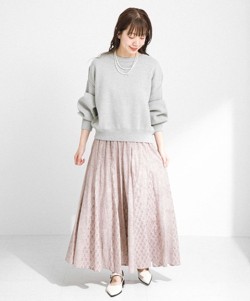 URBAN RESEARCH Sonny Label（アーバンリサーチサニーレーベル）の「コットンプリントマチ切替えフレアスカート（スカート・レディース・ブラック/ピンク・FREE）」の22枚目の写真