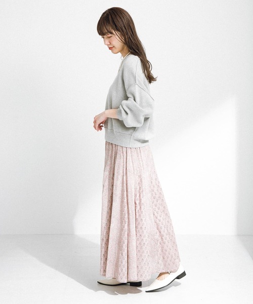 URBAN RESEARCH Sonny Label（アーバンリサーチサニーレーベル）の「コットンプリントマチ切替えフレアスカート（スカート・レディース・ブラック/ピンク・FREE）」の21枚目の写真