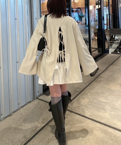 nemne store（ネンネストア）の「《Delfy》バックリボンジャケット セットアップ可能（テーラードジャケット・レディース・ブラック系/アイボリー/ライトグレー/ピンク系・SMALL/MEDIUM）」の5枚目の写真