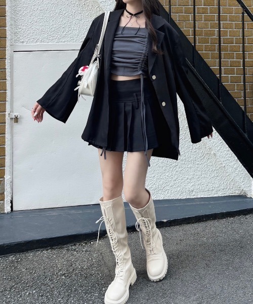 nemne store（ネンネストア）の「《Delfy》バックリボンジャケット セットアップ可能（テーラードジャケット・レディース・ブラック系/アイボリー/ライトグレー/ピンク系・SMALL/MEDIUM）」の22枚目の写真