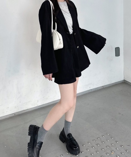 nemne store（ネンネストア）の「《Delfy》バックリボンジャケット セットアップ可能（テーラードジャケット・レディース・ブラック系/アイボリー/ライトグレー/ピンク系・SMALL/MEDIUM）」の19枚目の写真