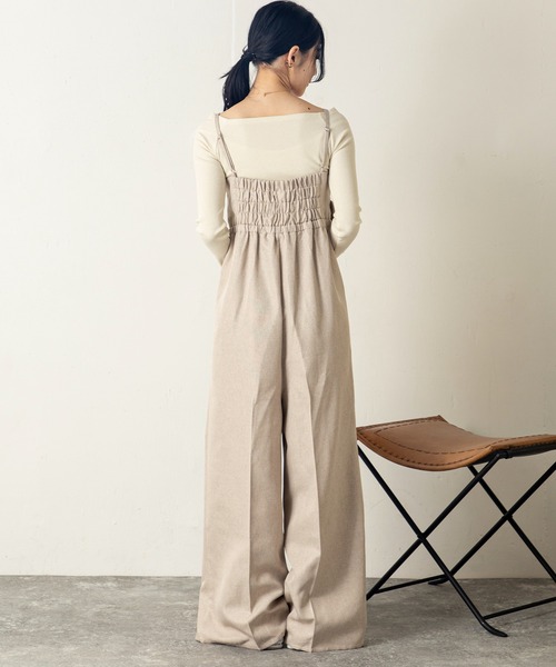 MILLION CARATS(ミリオンカラッツ)の「女性らしさとモード感を兼ね備えたクロスリボンオーバーオール(サロペット/オーバーオール・レディース・サックスブルー/ブラック/ベージュ・FREE)」の17枚目の写真