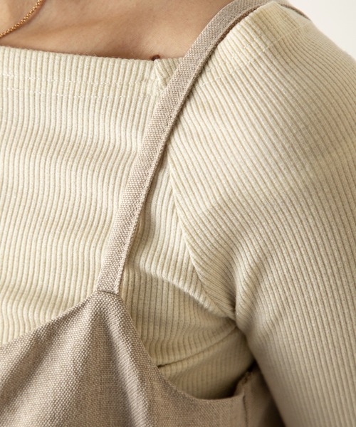 MILLION CARATS(ミリオンカラッツ)の「女性らしさとモード感を兼ね備えたクロスリボンオーバーオール(サロペット/オーバーオール・レディース・サックスブルー/ブラック/ベージュ・FREE)」の20枚目の写真