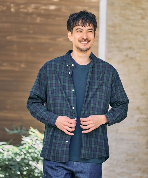 FOUND GOOD（ファウンドグッド）の「シアサッカーシャツ（シャツ/ブラウス・メンズ・グレー系/レッド系/ブラック/ブルー系/グレー系1・M/S/XL/L）」の17枚目の写真