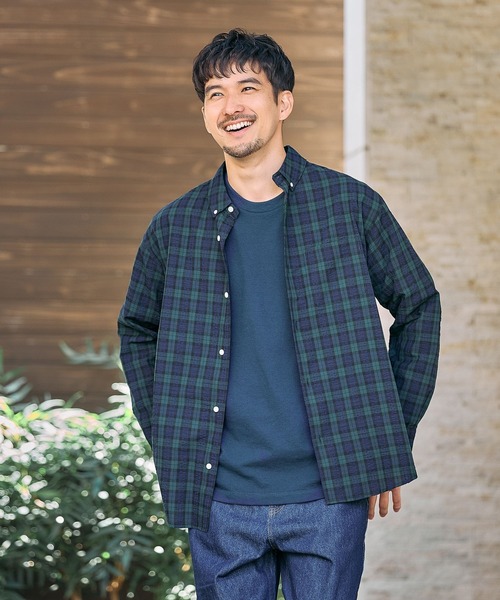 FOUND GOOD（ファウンドグッド）の「シアサッカーシャツ（シャツ/ブラウス・メンズ・グレー系/レッド系/ブラック/ブルー系/グレー系1・M/S/XL/L）」の18枚目の写真