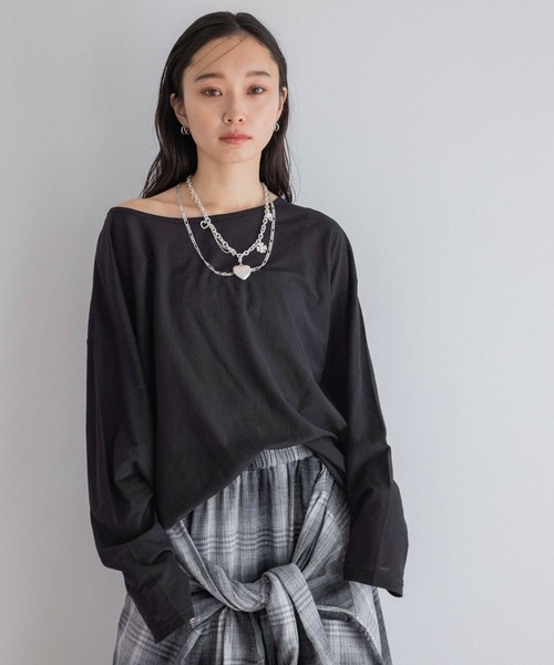 JEANASIS（ジーナシス）の「シアーテンジクロンTEE/414168（Tシャツ/カットソー・レディース・ホワイト/ライトブルー/ブラック・FREE）」の2枚目の写真