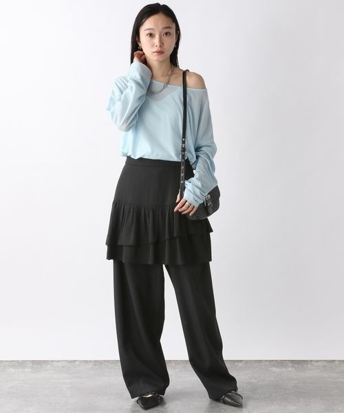 JEANASIS（ジーナシス）の「シアーテンジクロンTEE/414168（Tシャツ/カットソー・レディース・ホワイト/ライトブルー/ブラック・FREE）」の6枚目の写真