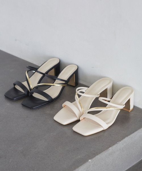 SALE!  メタルロゴ サンダル Jaimze SAEDA SANDAL/BH 85 | スワロフスキークリスタルチェーン付き