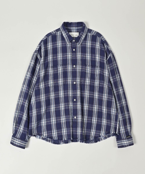ADAM PATEK(アダムパテック)の「【ADAMPATEK/アダムパテック】check looose shirt(チェックルーズシャツ)(シャツ/ブラウス・メンズ・オレンジ/ブルー・1/2)」の2枚目の写真