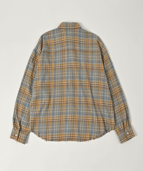 ADAM PATEK(アダムパテック)の「【ADAMPATEK/アダムパテック】check looose shirt(チェックルーズシャツ)(シャツ/ブラウス・メンズ・オレンジ/ブルー・1/2)」の4枚目の写真