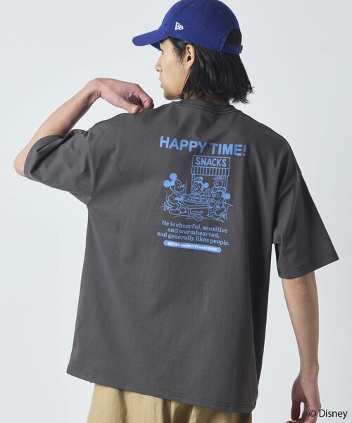FREAK'S STORE(フリークスストア)の「限定展開/DISNEY ディズニー/ミッキーマウス/ 別注 ビッグシルエット バックプリントTシャツ/HAPPY TIME(Tシャツ/カットソー・メンズ・アッシュグレー/スミクロ/ホワイト/ピンク・SMALL/MEDIUM/LARGE)」の18枚目の写真