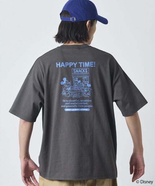 FREAK'S STORE(フリークスストア)の「限定展開/DISNEY ディズニー/ミッキーマウス/ 別注 ビッグシルエット バックプリントTシャツ/HAPPY TIME(Tシャツ/カットソー・メンズ・アッシュグレー/スミクロ/ホワイト/ピンク・SMALL/MEDIUM/LARGE)」の21枚目の写真
