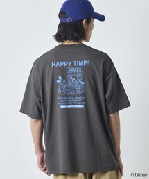 FREAK'S STORE | 限定展開/DISNEY ディズニー/ミッキーマウス/ 別注 ビッグシルエット バックプリントTシャツ/HAPPY TIME(Tシャツ/カットソー)