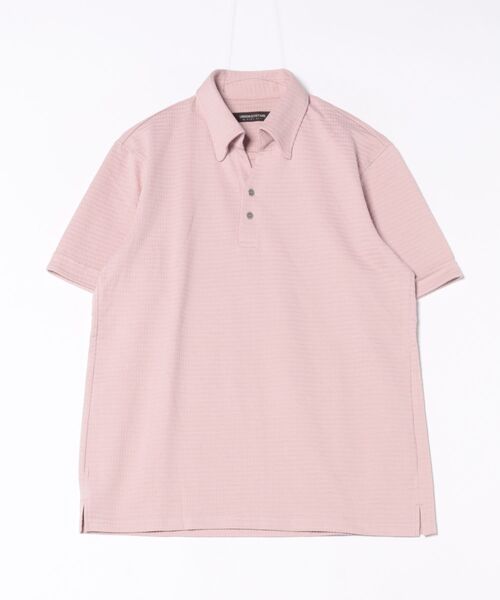 UNION STATION(ユニオンステーション)の「カットサッカースキッパーポロシャツ(Tシャツ/カットソー・メンズ・ネイビー/ホワイト/ピンク・M/L/LL)」の3枚目の写真