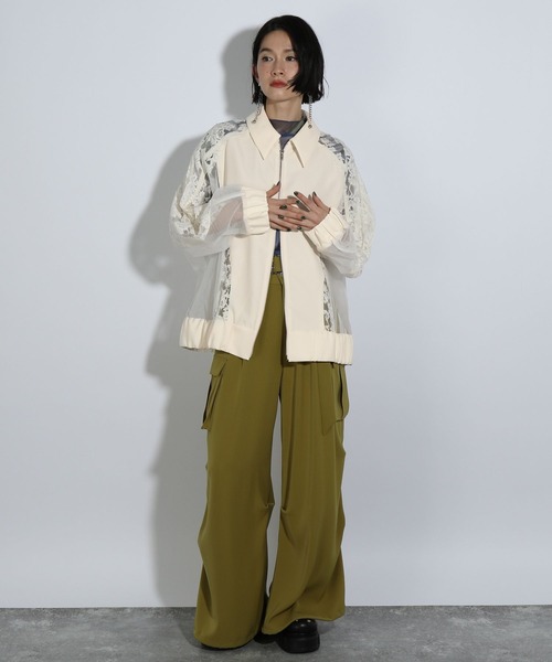 HARE(ハレ)の「レースウェーブキリカエブルゾン(HARE)(ブルゾン・レディース・ブラック/ホワイト・FREE)」の20枚目の写真