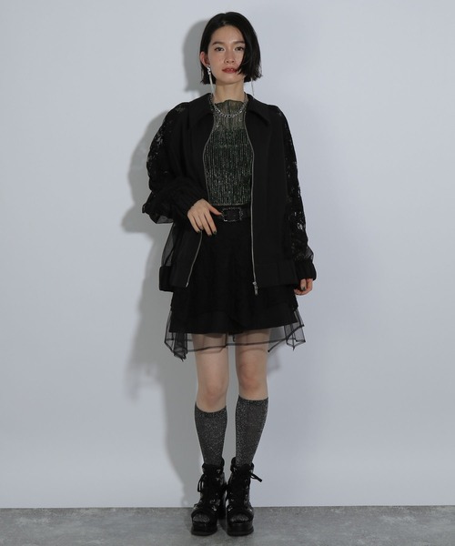 HARE(ハレ)の「レースウェーブキリカエブルゾン(HARE)(ブルゾン・レディース・ブラック/ホワイト・FREE)」の17枚目の写真