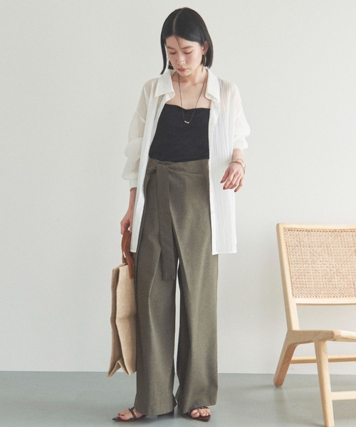 Doux archives（ドゥアルシーヴ）の「シアーストライプカシュクールシャツ（シャツ/ブラウス・レディース・ピンク/オフホワイト/ブルー・FREE）」の21枚目の写真