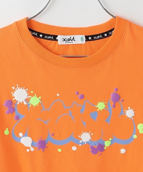X-girl Stages（エックスガールステージス）の「グラフィティロゴペイント半袖Tシャツ（Tシャツ/カットソー・キッズ・オフホワイト/ブラック/オレンジ・140cm/120cm/130cm/90cm/100cm/110cm）」の8枚目の写真