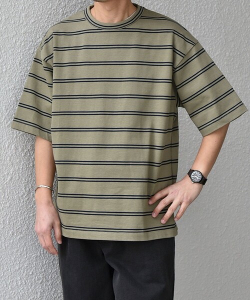 セール】【SHIPS any別注】sports wear: レトロ カラー ボーダー T