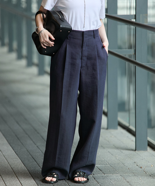 VERMEIL par iena サスペンダー egg パンツ ブラウン 36 セール】タックギャザーパンツ（その他パンツ）｜VERMEIL par