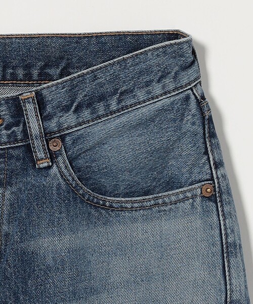 美品　BEAUTY&YOUTH パッチワーク デニムパンツ MASONPRINCE】Cut up edging unilateral slit denim pants
