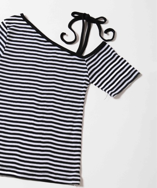 WC(ダブル シー)の「ボーダーワンショルT(Tシャツ/カットソー・レディース・ブラック/レッド・FREE)」の7枚目の写真