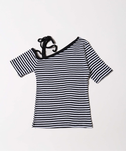 WC(ダブル シー)の「ボーダーワンショルT(Tシャツ/カットソー・レディース・ブラック/レッド・FREE)」の6枚目の写真