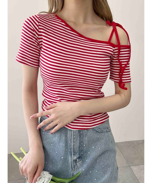 WC(ダブル シー)の「ボーダーワンショルT(Tシャツ/カットソー・レディース・ブラック/レッド・FREE)」の11枚目の写真