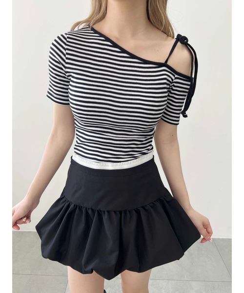 WC(ダブル シー)の「ボーダーワンショルT(Tシャツ/カットソー・レディース・ブラック/レッド・FREE)」の16枚目の写真