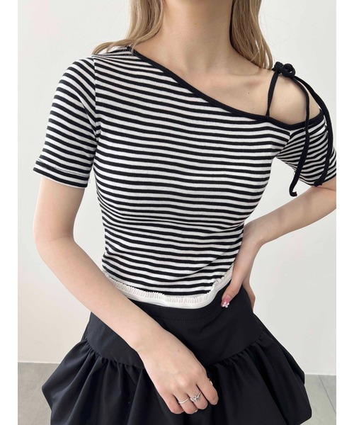 WC(ダブル シー)の「ボーダーワンショルT(Tシャツ/カットソー・レディース・ブラック/レッド・FREE)」の15枚目の写真