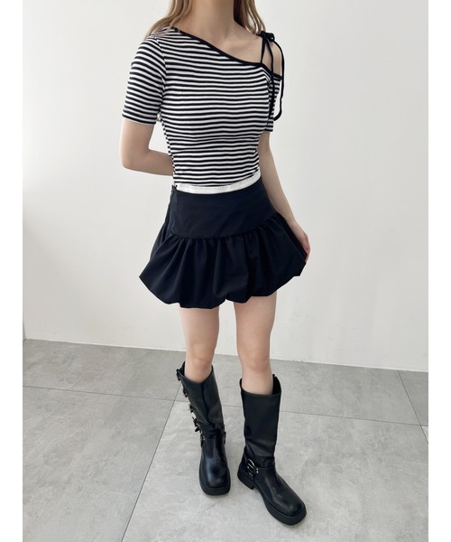 WC(ダブル シー)の「ボーダーワンショルT(Tシャツ/カットソー・レディース・ブラック/レッド・FREE)」の13枚目の写真