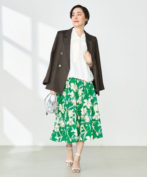 NOLLEY’S（ノーリーズ）の「ウォッシャブルラミーシャンブレーダブルジャケット（テーラードジャケット・レディース・ブラウン/グレイッシュベージュ・36/38）」の14枚目の写真