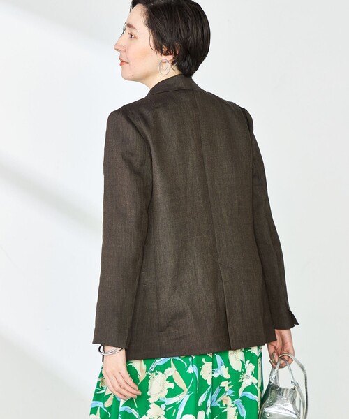 NOLLEY’S（ノーリーズ）の「ウォッシャブルラミーシャンブレーダブルジャケット（テーラードジャケット・レディース・ブラウン/グレイッシュベージュ・36/38）」の21枚目の写真