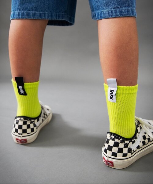 BREEZE（ブリーズ）の「【B NEW JACK】カラバリソックス（ソックス/靴下・キッズ・オフホワイト/ブルー/ブラック/ライム/イエロー/パープル・18/21/24）」の3枚目の写真