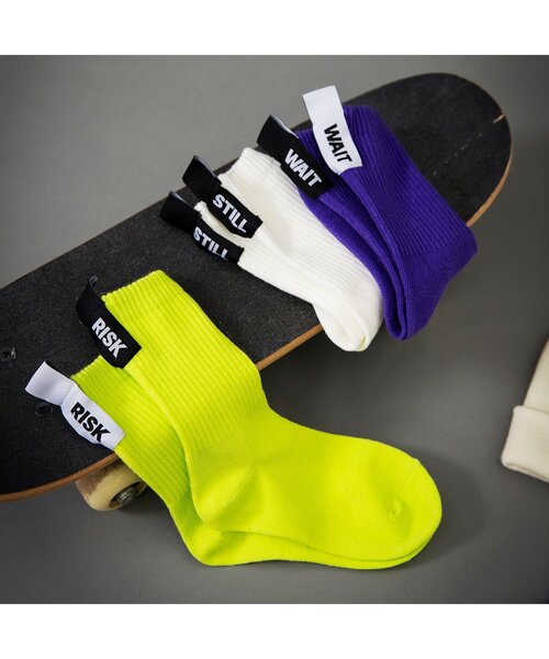 BREEZE（ブリーズ）の「【B NEW JACK】カラバリソックス（ソックス/靴下・キッズ・オフホワイト/ブルー/ブラック/ライム/イエロー/パープル・18/21/24）」の17枚目の写真