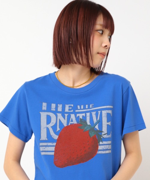 RNA(アールエヌエー)の「M2443 イチゴコンパクトT(Tシャツ/カットソー・レディース・ホワイト/ブルー/オレンジ・MEDIUM)」の8枚目の写真