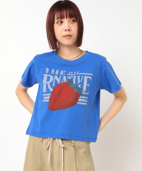 RNA(アールエヌエー)の「M2443 イチゴコンパクトT(Tシャツ/カットソー・レディース・ホワイト/ブルー/オレンジ・MEDIUM)」の10枚目の写真